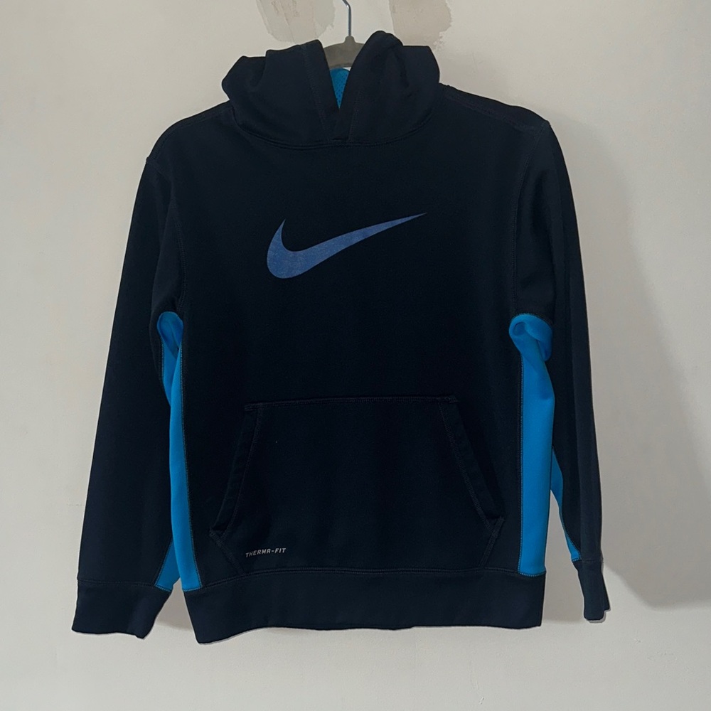 Nike Black Hoodie with Blue Accents